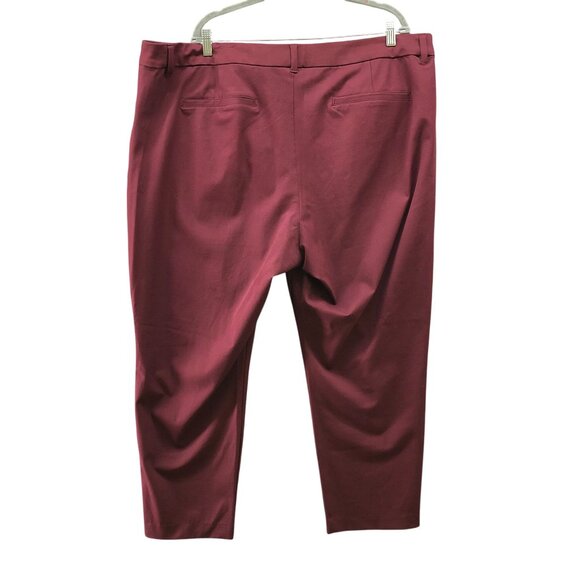 Old Navy High Rise Pixie Ankle Pants Womens Plus Size 24 Raisin Red Burgundy - Picture 2 of 10